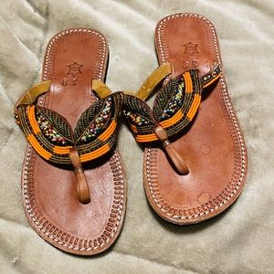 Lot of 2 handmade African sandals